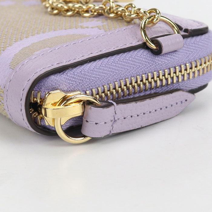 GUCCI Jumbo GGCoin case Ofidia 726503 Coin Pocket with key ring GG Supreme Canvas / leather Women