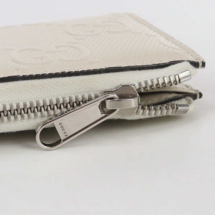 GUCCI L-shaped zipper wallet GG emboss GU93994 Zip AroundWallet leather/L-shaped zipper wallet Women