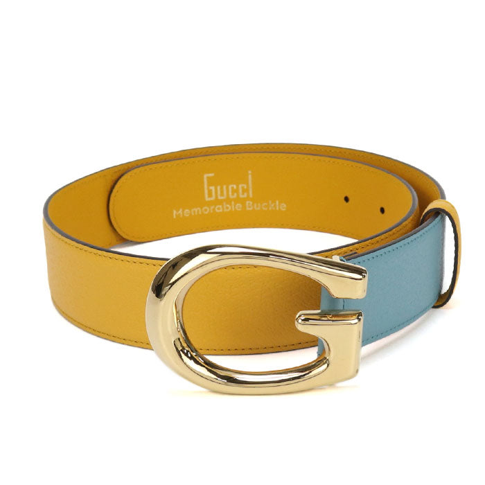 GUCCI G buckle two-tone belt 709954 belt leather unisex