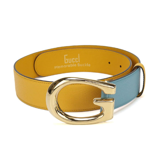 GUCCI G buckle two-tone belt 709954 belt leather unisex