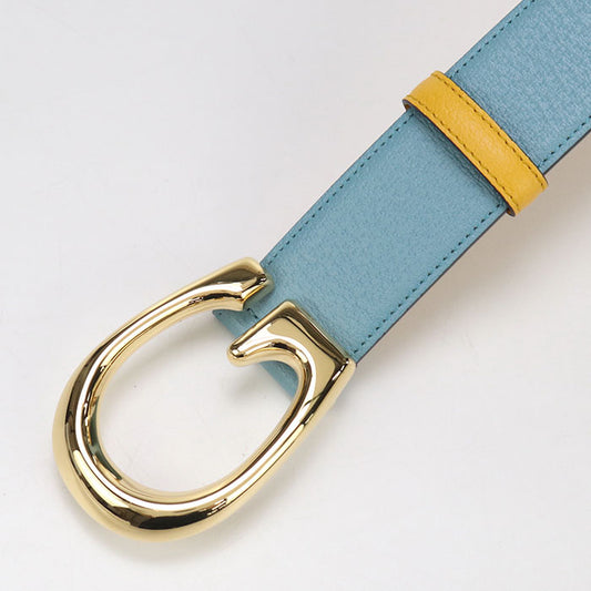 GUCCI G buckle two-tone belt 709954 belt leather unisex