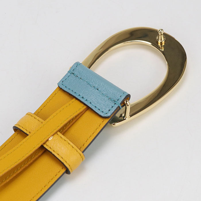 GUCCI G buckle two-tone belt 709954 belt leather unisex