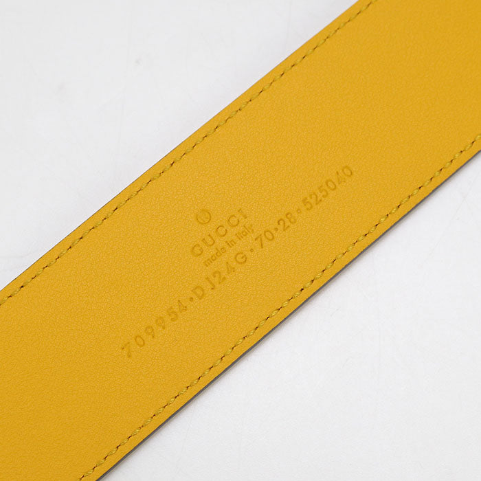 GUCCI G buckle two-tone belt 709954 belt leather unisex