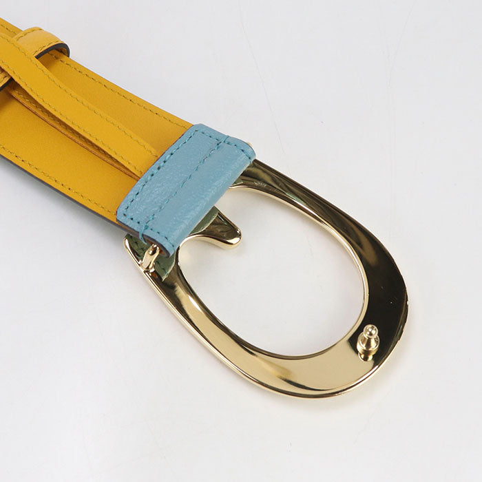 GUCCI Two-tone belt G buckle 709954 belt leather unisex