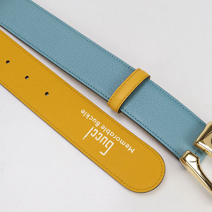 GUCCI Two-tone belt G buckle 709954 belt leather unisex