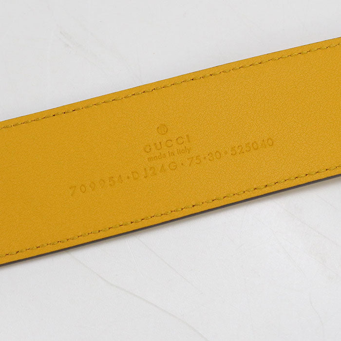 GUCCI Two-tone belt G buckle 709954 belt leather unisex