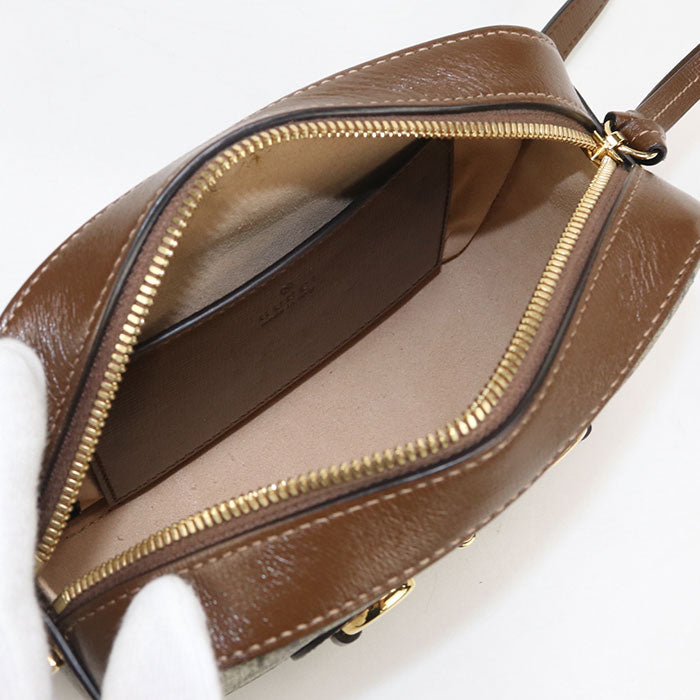 GUCCI Small camera bag Horsebit 1955 760196 Shoulder Bag GG Supreme/leather Women