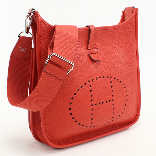 HERMES Evelyn 3PM Diagonal Shoulder bag Taurillon Clemence Rouge Kazak Women