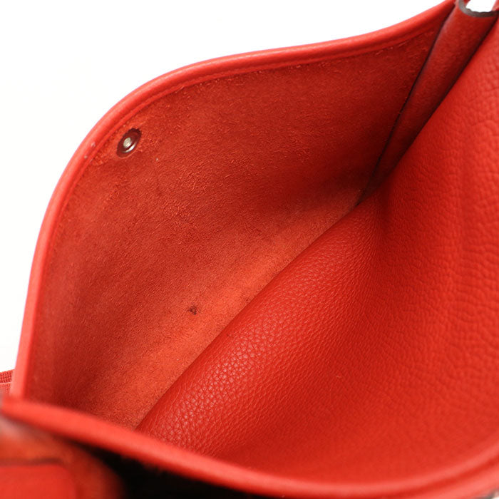 HERMES Evelyn 3PM Diagonal Shoulder bag Taurillon Clemence Rouge Kazak Women