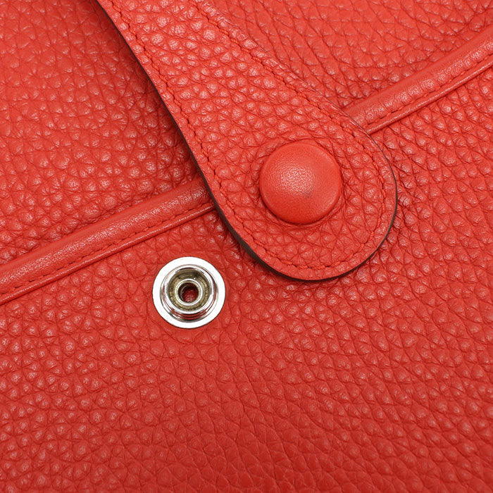 HERMES Evelyn 3PM Diagonal Shoulder bag Taurillon Clemence Rouge Kazak Women