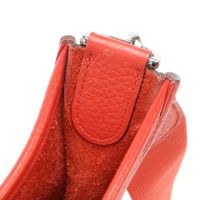 HERMES Evelyn 3PM Diagonal Shoulder bag Taurillon Clemence Rouge Kazak Women