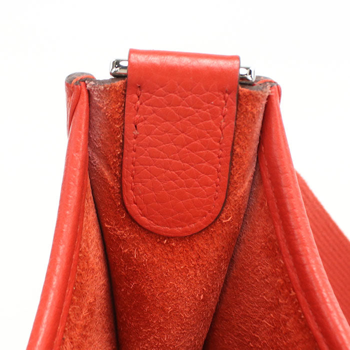 HERMES Evelyn 3PM Diagonal Shoulder bag Taurillon Clemence Rouge Kazak Women