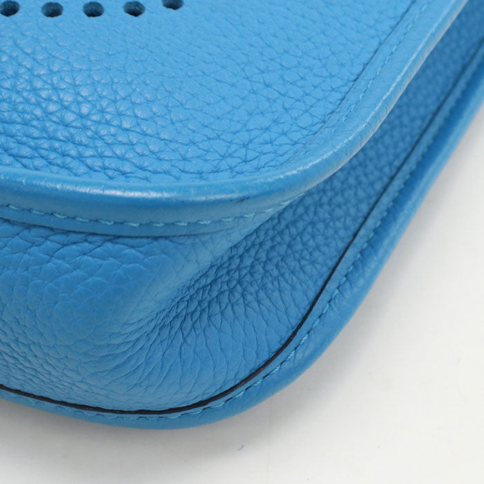 HERMES Evelyn TPM Diagonal Shoulder bag Taurillon Clemence Blue Frida Women