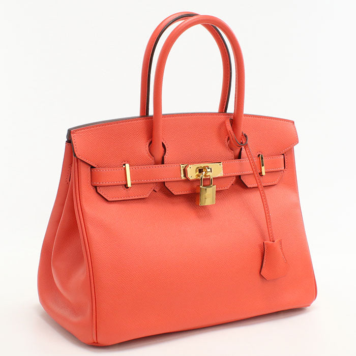 HERMES Birkin 30 Handbag / Epsom Rose Jaipur Women
