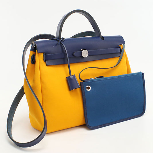 HERMES Herbag Zip PM 2WAY Tote bag Towar Officier Mutterd Women