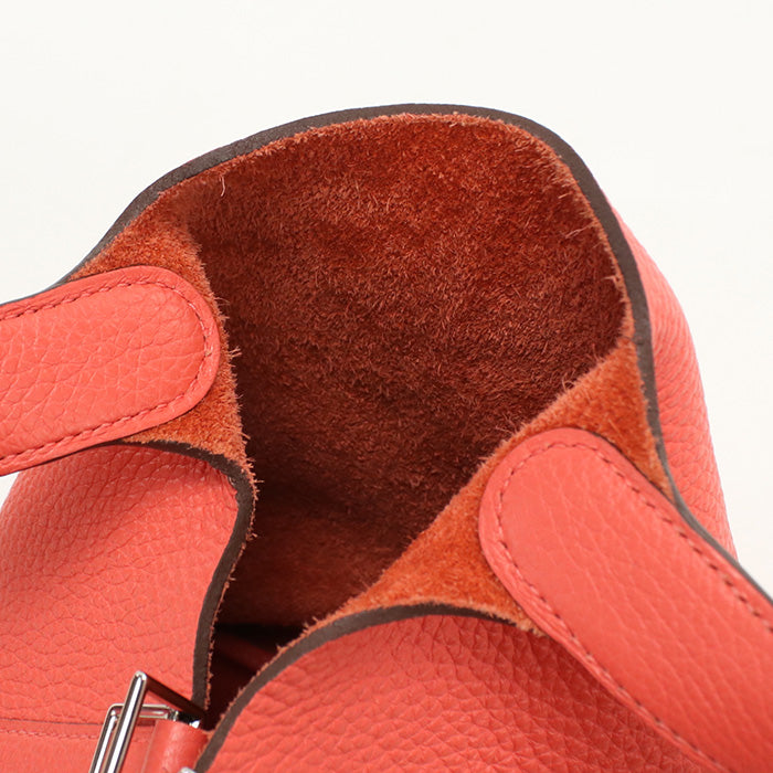 HERMES Picotan Lock PM Handbag Taurillon Clemence Rose Texas Women