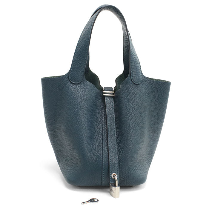 HERMES Picotan Lock PM Handbag Taurillon Clemence Vale Sipre Women