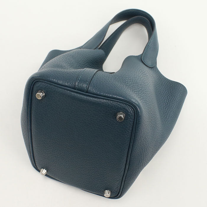 HERMES Picotan Lock PM Handbag Taurillon Clemence Vale Sipre Women