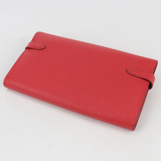 HERMES Kelly wallet Long wallet with double fold coin purse Epsom Bougainvillea Women's