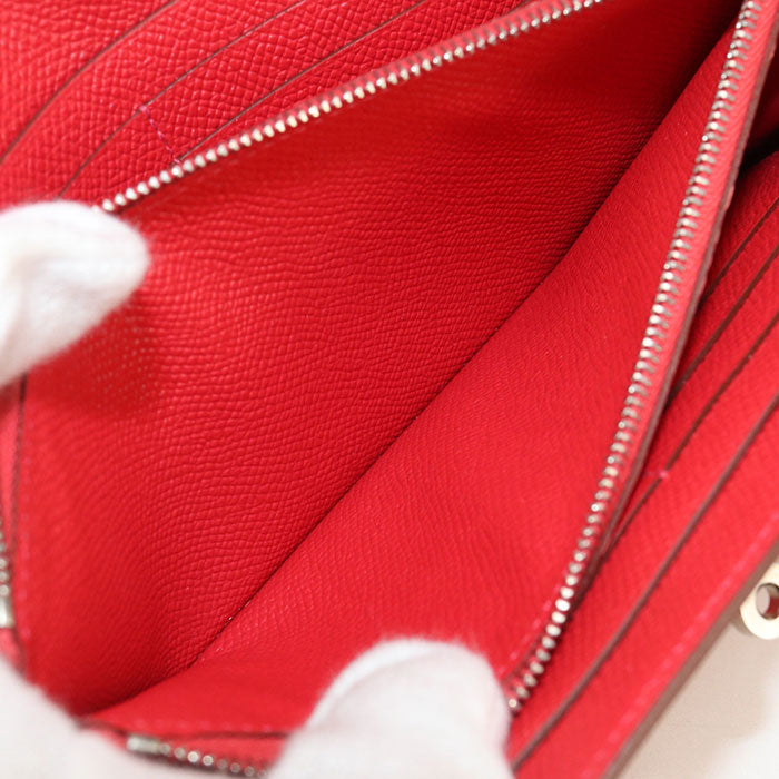 HERMES Kelly wallet Long wallet with double fold coin purse Epsom Bougainvillea Women's