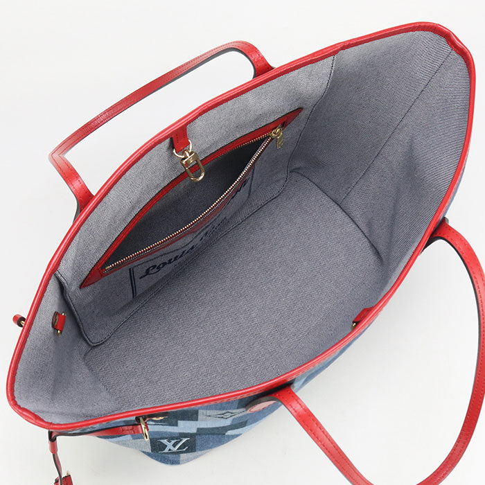 LOUIS VUITTON Neverfull MM Monogram denim M44981 Tote Bag denim/leather Women