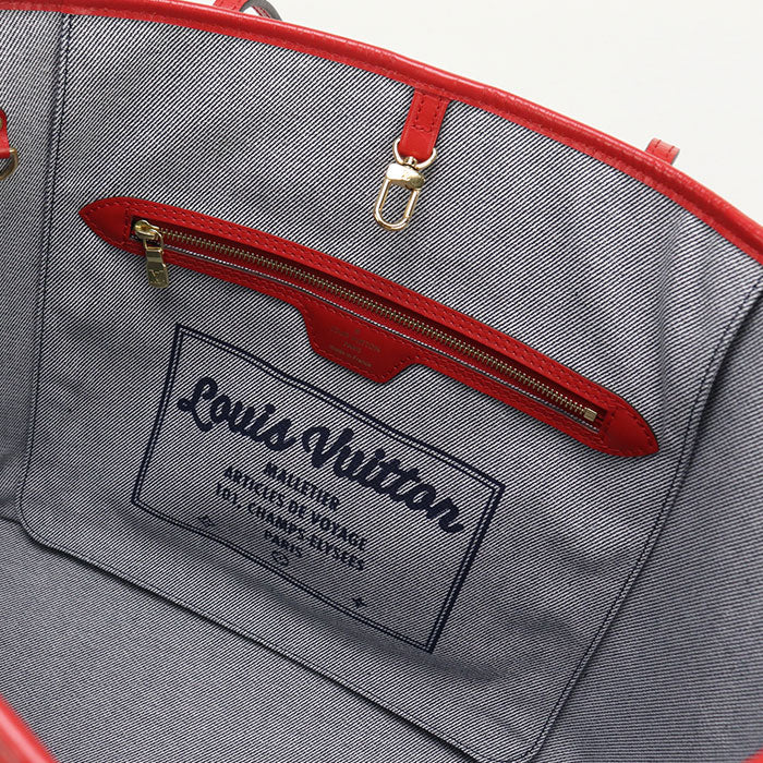 LOUIS VUITTON Neverfull MM Monogram denim M44981 Tote Bag denim/leather Women