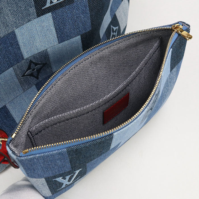 LOUIS VUITTON Neverfull MM Monogram denim M44981 Tote Bag denim/leather Women