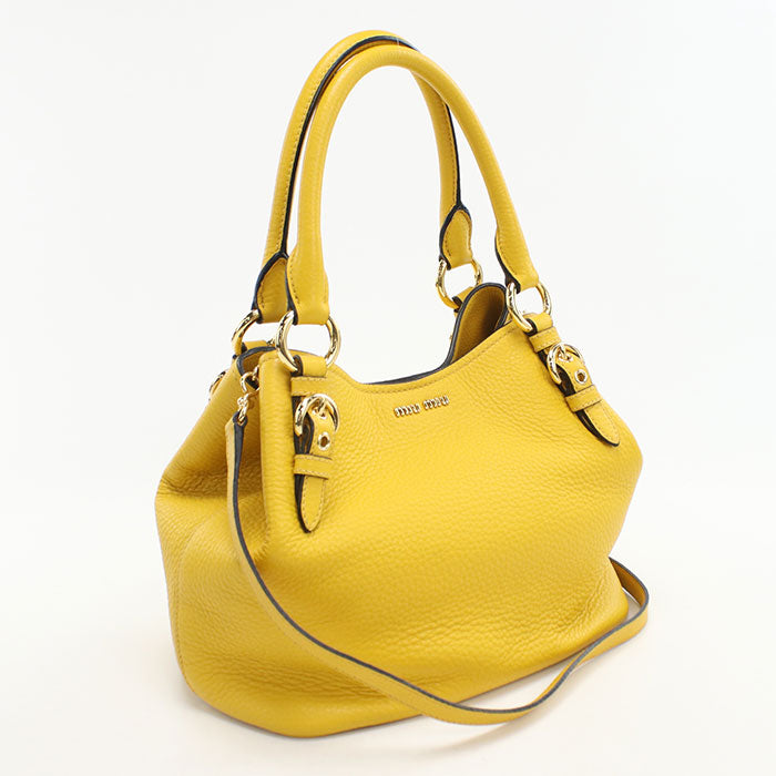 MIUMIU 2WAY Vitello Phoenix 5BE886 Tote Bag leather Women's
