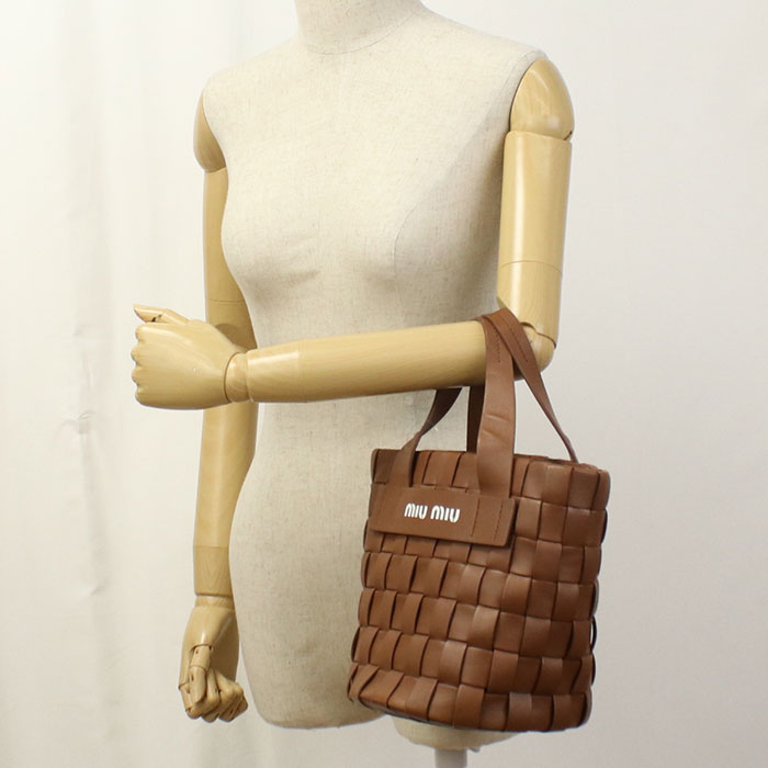 MIUMIU  2WAY Intretti 5BE052 2D8K F0046 Tote bag leather Women