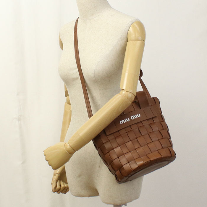 MIUMIU  2WAY Intretti 5BE052 2D8K F0046 Tote bag leather Women