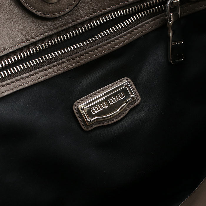 MIUMIU RR1820 Tote Bag leather Women's