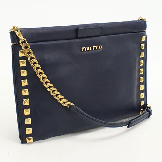 MIUMIU  2WAYChain Shoulder bag 5BH356 2A8P F0016 Diagonal Shoulder bag Calfskin Women