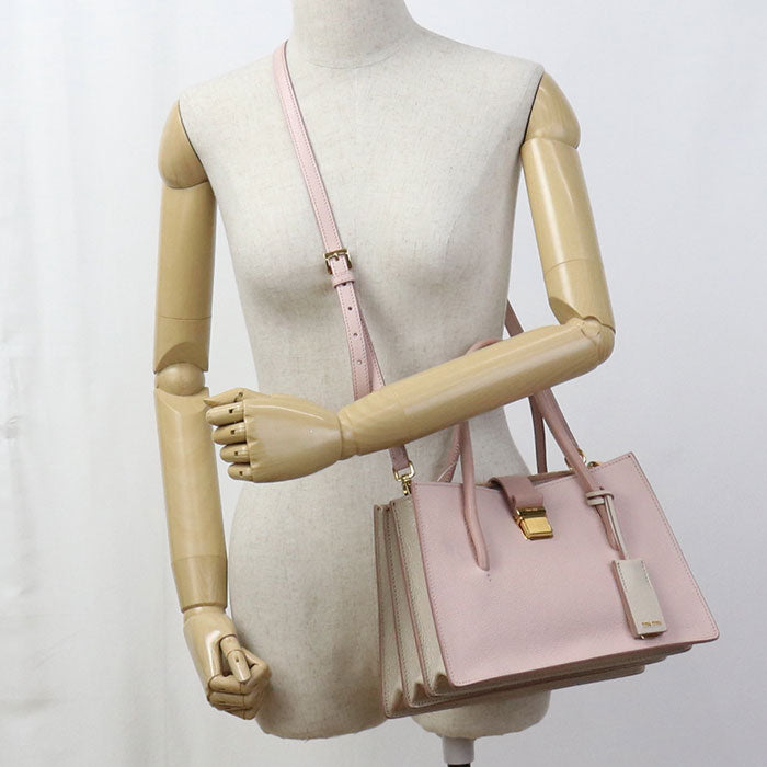 MIUMIU 2WAY Madras 5BA104 F0JW1 2AJB Tote Bag/Goat leather Women's