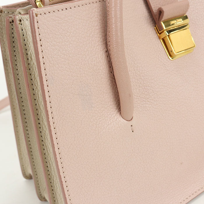 MIUMIU 2WAY Madras 5BA104 F0JW1 2AJB Tote Bag/Goat leather Women's