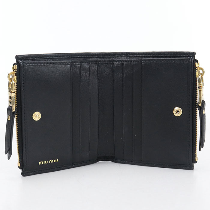 MIUMIU Materasse 5ML024 Bifold Wallet lambskin Women's