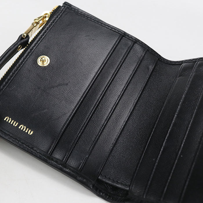 MIUMIU Materasse 5ML024 Bifold Wallet lambskin Women's