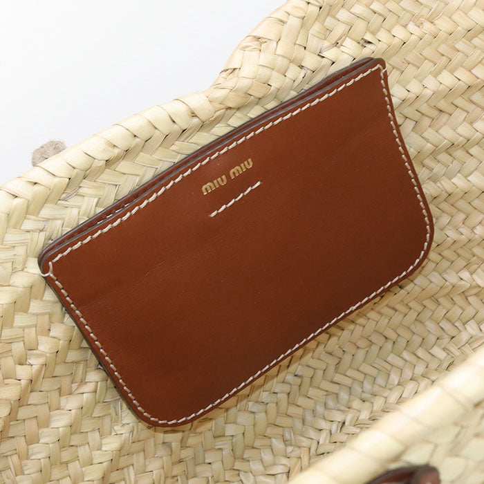 MIUMIU(OUTLET) Straw Bag Tote Bag 5BG206 2DDH F0A5T Basket bag straw/Wicker Women
