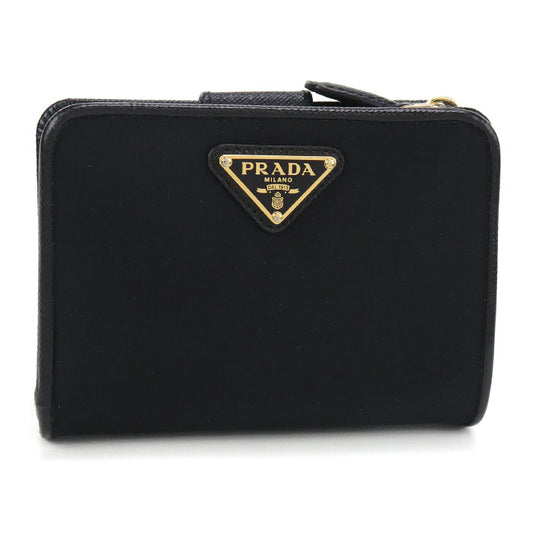 PRADA Saffiano Triangle Wallet 1ML018 Bifold Wallet Nylon/leather Women