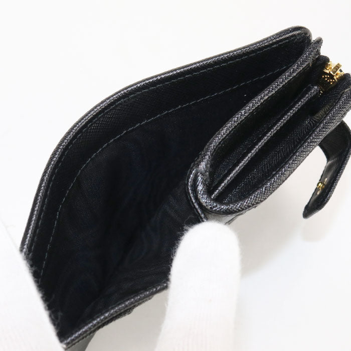 PRADA Saffiano Triangle Wallet 1ML018 Bifold Wallet Nylon/leather Women