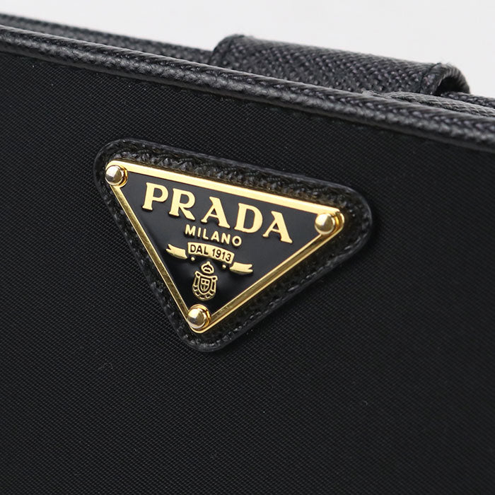 PRADA Saffiano Triangle Wallet 1ML018 Bifold Wallet Nylon/leather Women