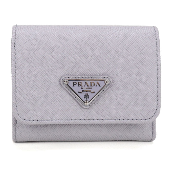 PRADA Saffiano Triangle Wallet Safiano leather 1MH043 QHH F0ETB Three fold wallet leather Women