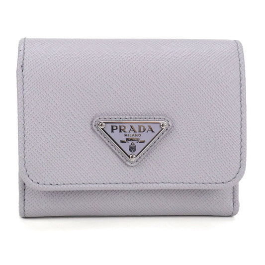 PRADA Saffiano Triangle Wallet Safiano leather 1MH043 QHH F0ETB Three fold wallet leather Women