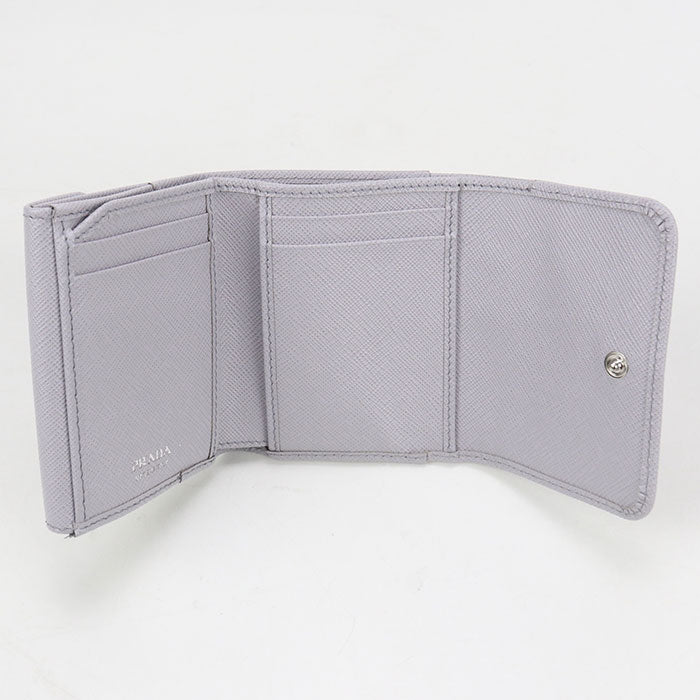 PRADA Saffiano Triangle Wallet Safiano leather 1MH043 QHH F0ETB Three fold wallet leather Women