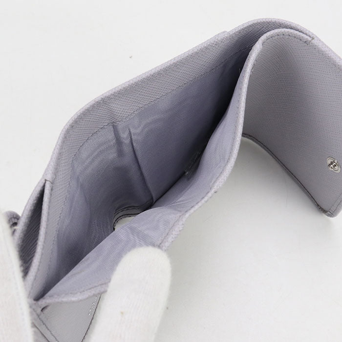 PRADA Saffiano Triangle Wallet Safiano leather 1MH043 QHH F0ETB Three fold wallet leather Women