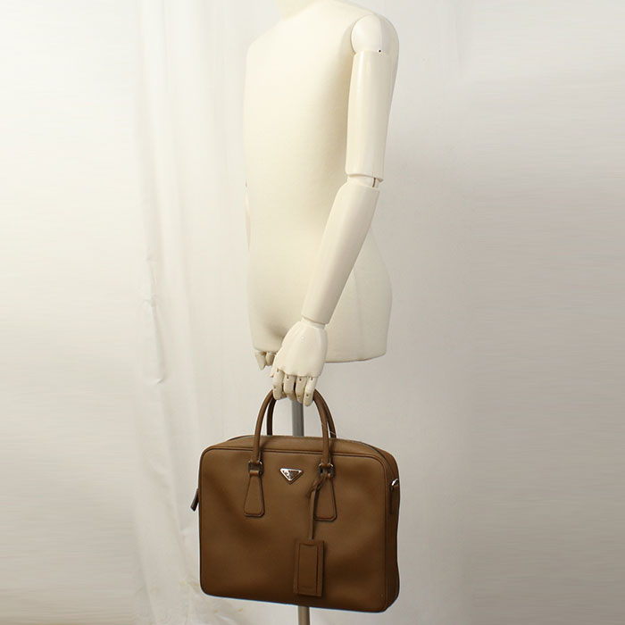 PRADA 2WAY Briefcase/Safiano leather mens