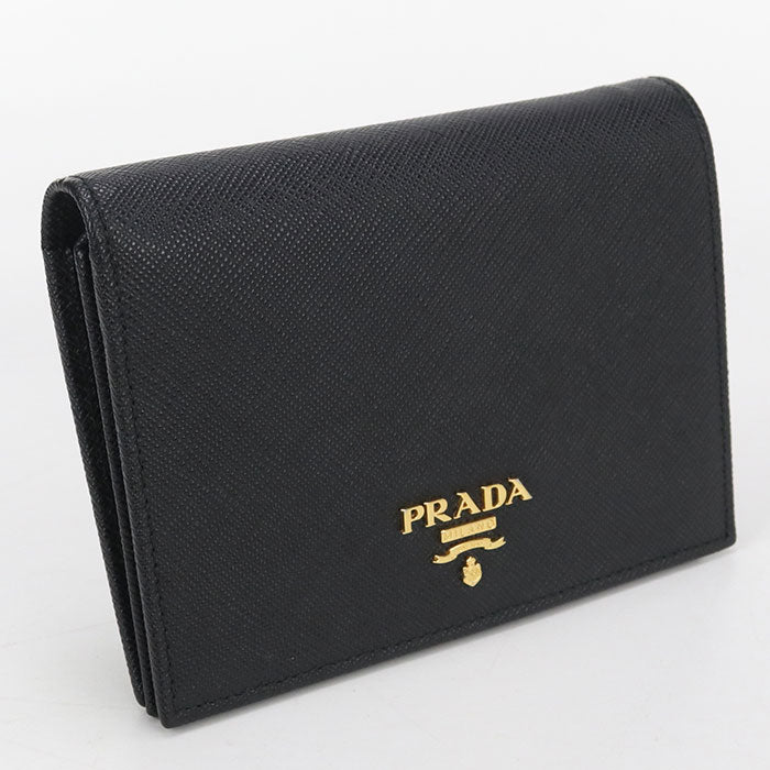 PRADA Saffiano leather wallet Folded wallet leather Women