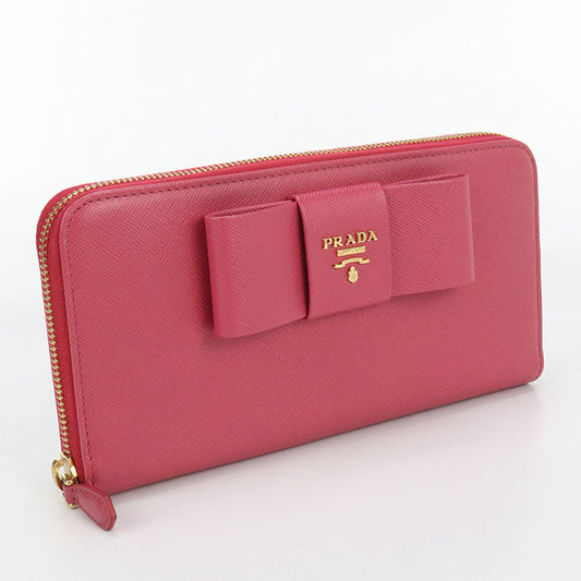 PRADA zip around long wallet Safiano leather PurseZip Around leather Women