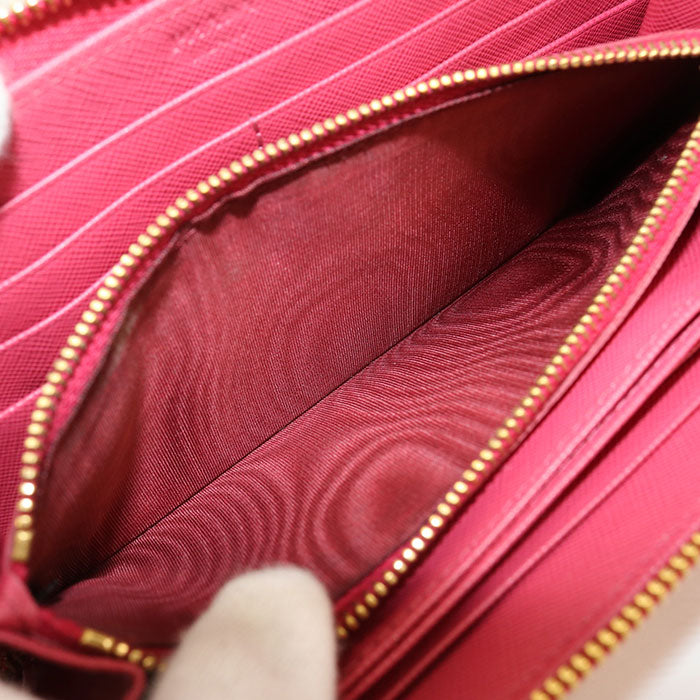 PRADA zip around long wallet Safiano leather PurseZip Around leather Women