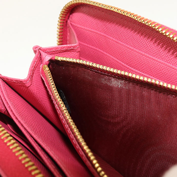 PRADA zip around long wallet Safiano leather PurseZip Around leather Women