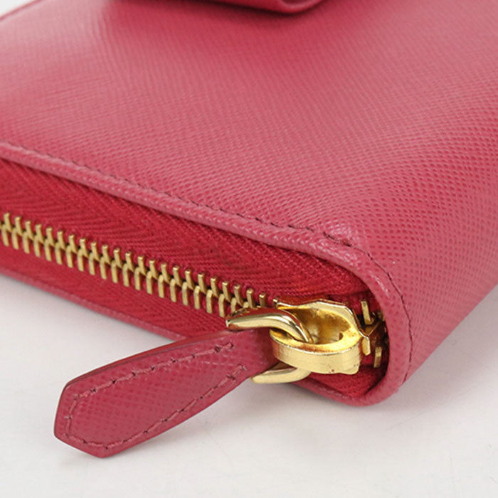 PRADA zip around long wallet Safiano leather PurseZip Around leather Women